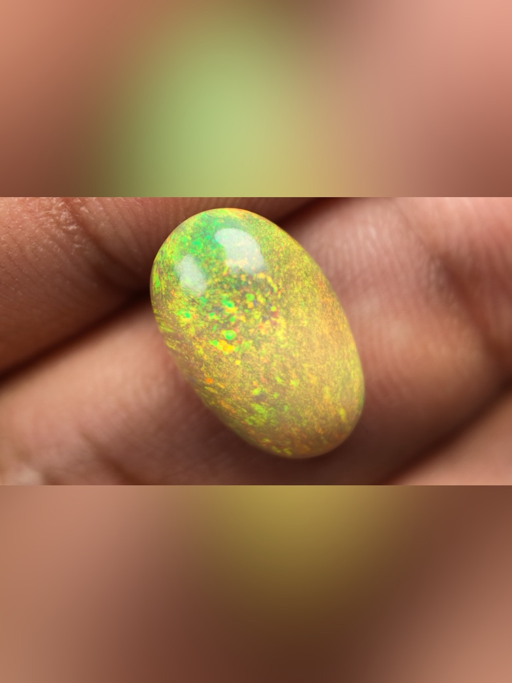 Natural Ethiopian Opal 2.8 Ct Oval Cabochon Loose Gemstone 14.38x9.54mm